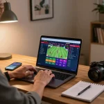 Engaging in online sports betting with go8 interface on laptop and smartphone