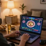 Engaging in online USA casinos gameplay with vibrant roulette interface displayed