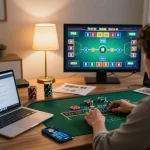 Engaging in live dealer baccarat online at home with effective bankroll management while using a smartphone and laptop for a better bandar togel experience.