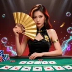 Experience the thrill of sn88 with our glamorous poker scene featuring radiant characters and dynamic gaming elements.