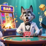 Experience the blaze of excitement at a baccarat table with vibrant casino characters and jackpot bursts.