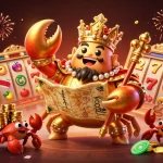 Experience the thrill of mcw casino with a vibrant, animated 3D scene showcasing a golden crab emperor amidst dazzling casino elements.