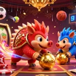 Engage with exciting slot adventures as pangolins roll through golden balls and poker chips.
