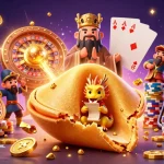 Spin the reels with game go88 featuring a captivating 3D golden fortune cookie and casino elements.